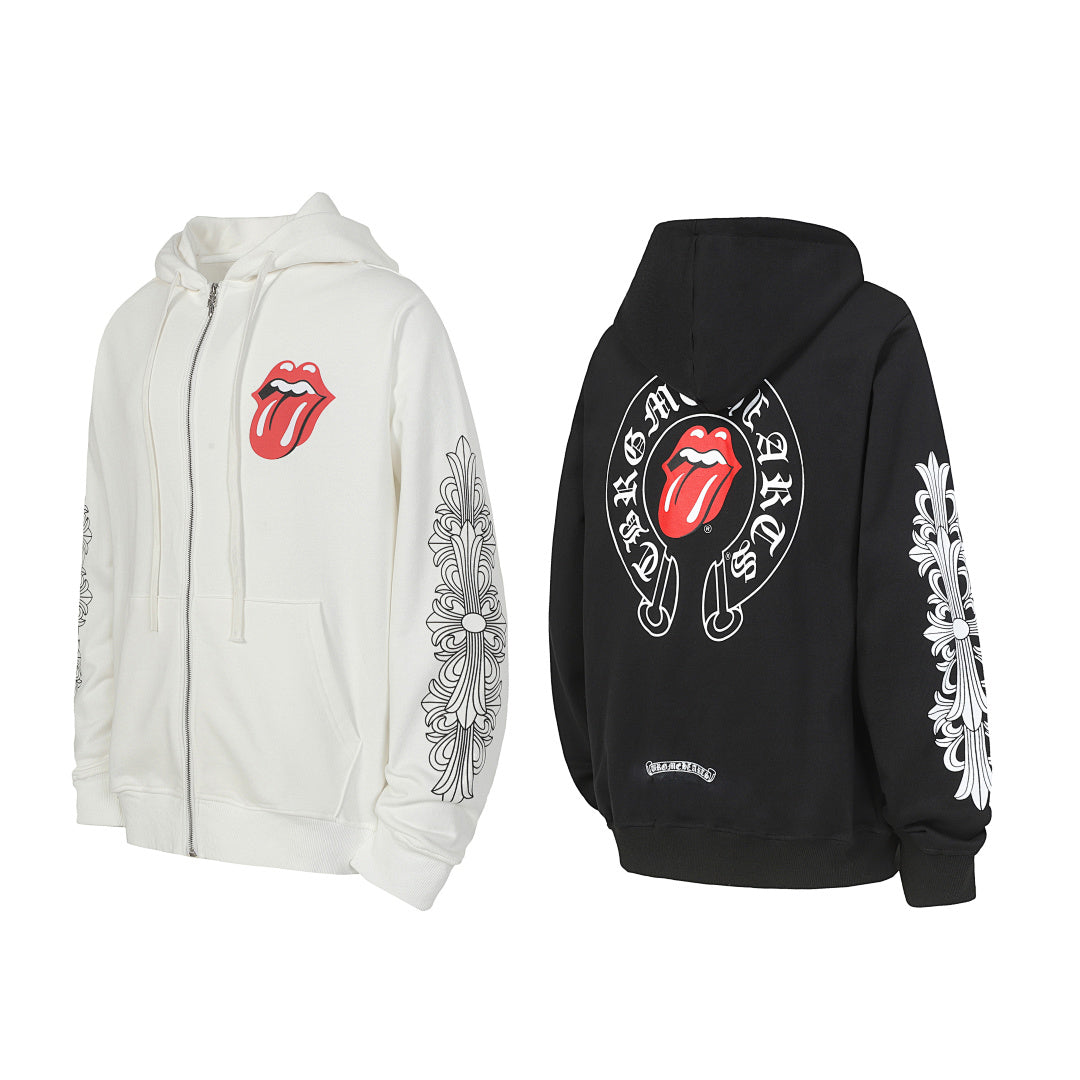 Chrome Hearts Graphic Zip-Up Hoodie