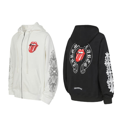 Chrome Hearts Graphic Zip-Up Hoodie