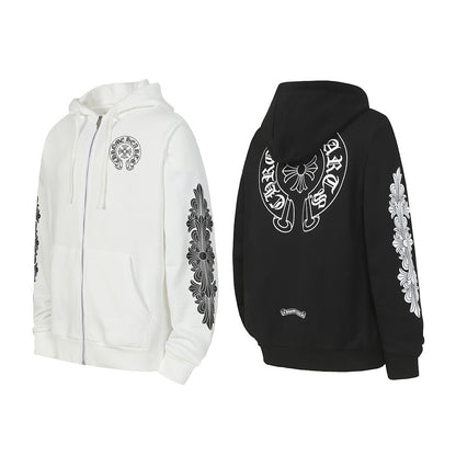 Chrome Hearts Graphic Zip-Up Hoodie