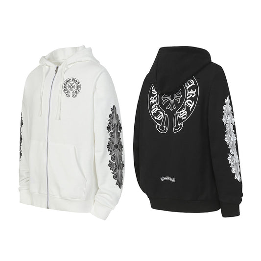 Chrome Hearts Graphic Zip-Up Hoodie