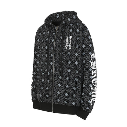 Chrome Hearts Graphic Zip-Up Hoodie