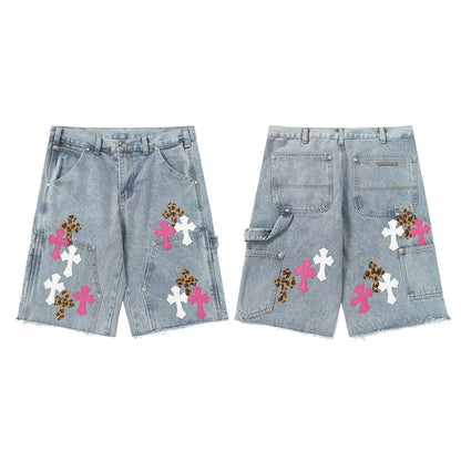 Chrome Hearts Distressed Denim Jeans | Stretch Tapered Fit