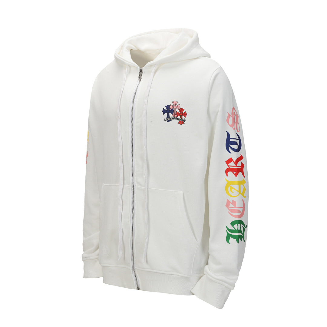 Chrome Hearts Graphic Zip-Up Hoodie