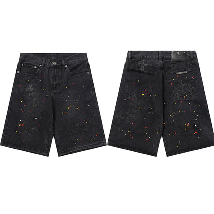 Chrome Hearts Distressed Denim Jeans | Stretch Tapered Fit