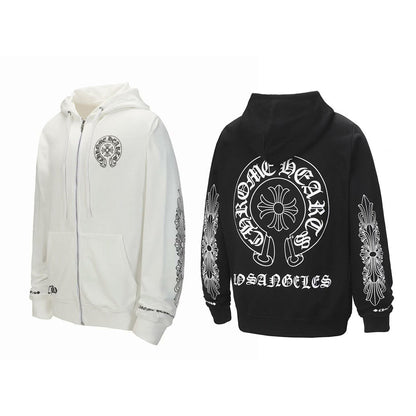 Chrome Hearts Graphic Zip-Up Hoodie