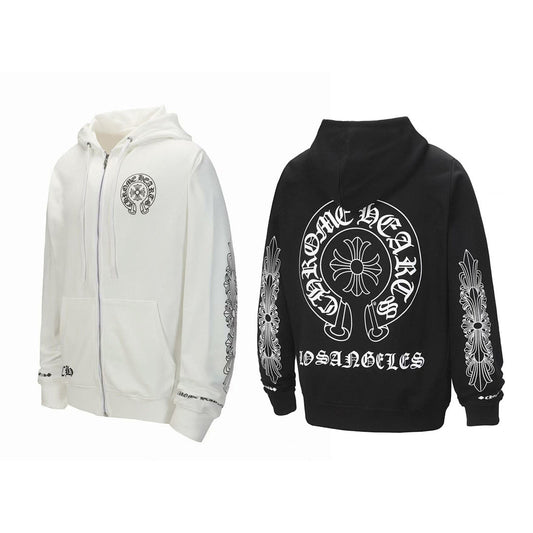Chrome Hearts Graphic Zip-Up Hoodie