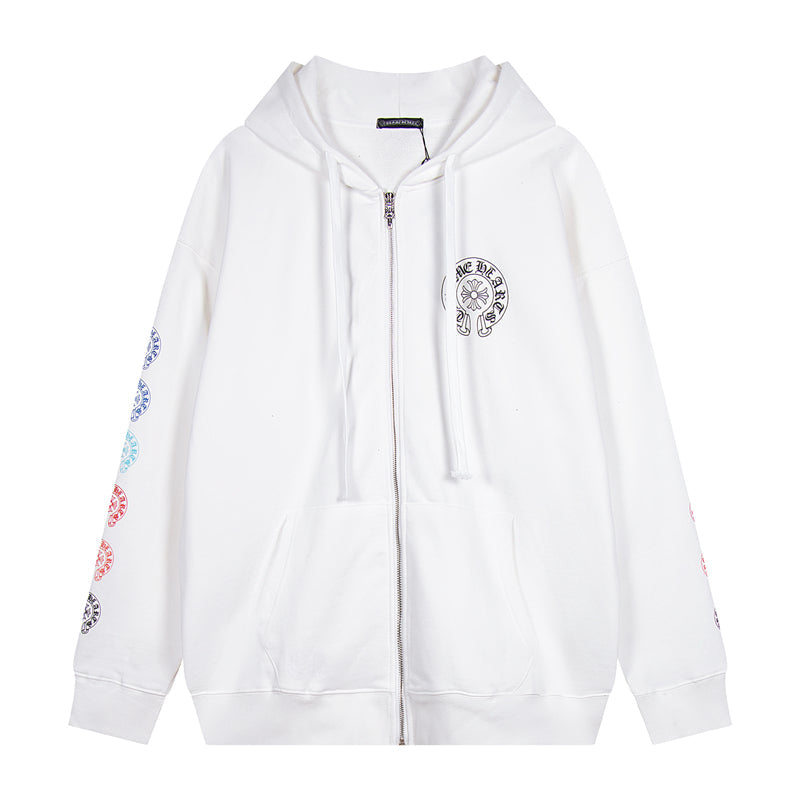 Chrome Hearts Graphic Zip-Up Hoodie