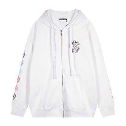 Chrome Hearts Graphic Zip-Up Hoodie