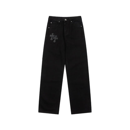 Chrome Hearts Distressed Denim Jeans | Stretch Tapered Fit