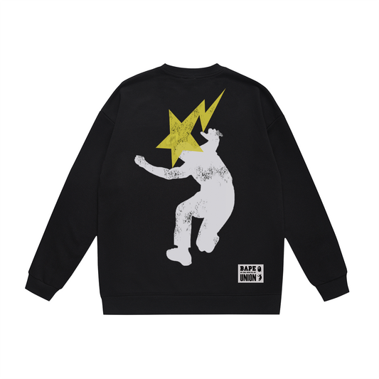 BAPE Angel Halo Distressed Ape Head Crew-Neck Sweatshirt