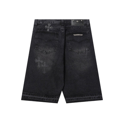 Chrome Hearts Distressed Denim Jeans | Stretch Tapered Fit