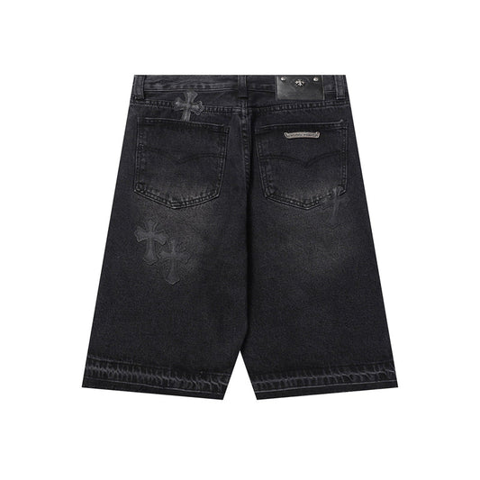 Chrome Hearts Distressed Denim Jeans | Stretch Tapered Fit
