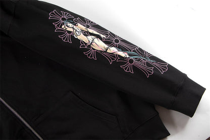 Chrome Hearts Graphic Zip-Up Hoodie