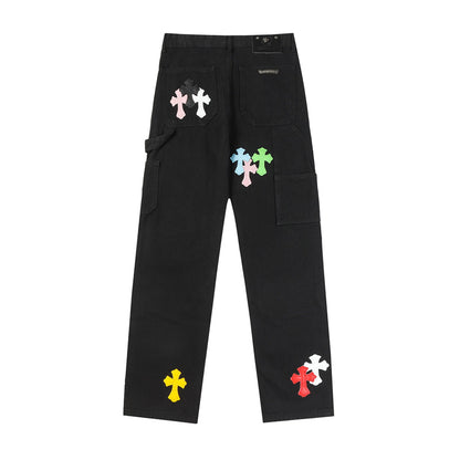 Chrome Hearts Distressed Denim Jeans | Stretch Tapered Fit