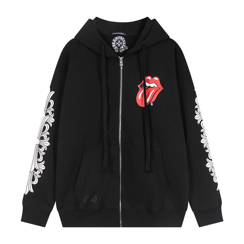 Chrome Hearts Graphic Zip-Up Hoodie
