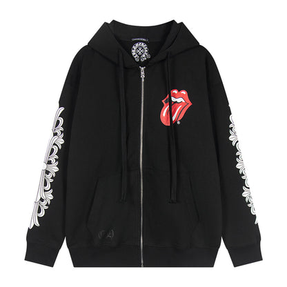 Chrome Hearts Graphic Zip-Up Hoodie