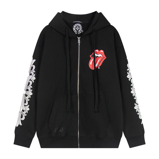 Chrome Hearts Graphic Zip-Up Hoodie
