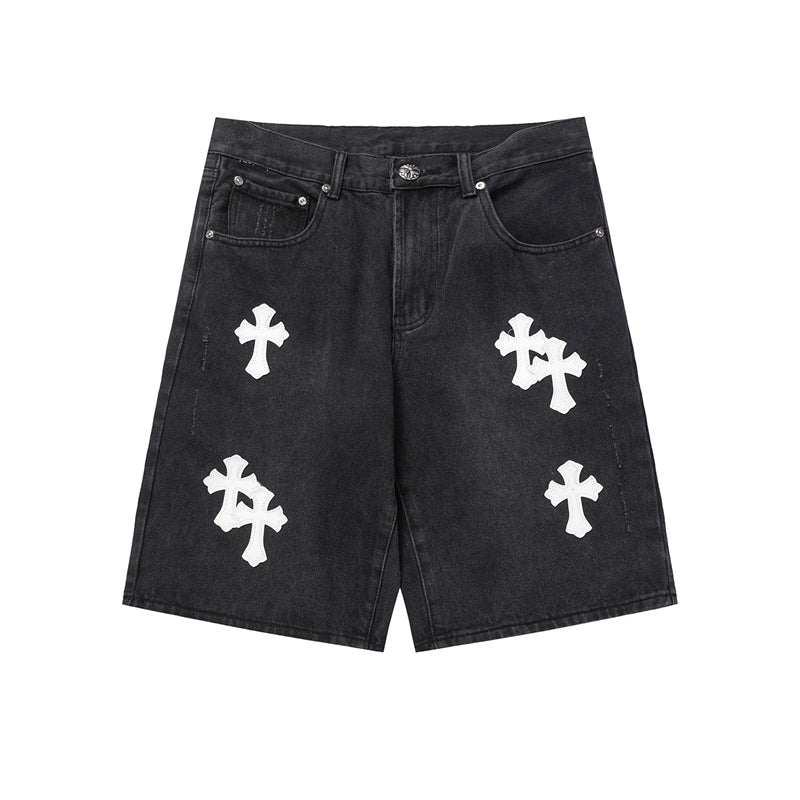 Chrome Hearts Distressed Denim Jeans | Stretch Tapered Fit