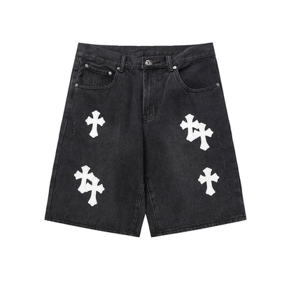 Chrome Hearts Distressed Denim Jeans | Stretch Tapered Fit
