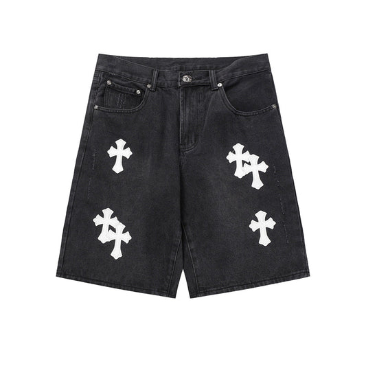 Chrome Hearts Distressed Denim Jeans | Stretch Tapered Fit