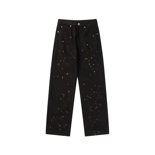 Chrome Hearts Distressed Denim Jeans | Stretch Tapered Fit